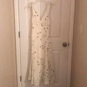 White midi dress w shoulder tie details